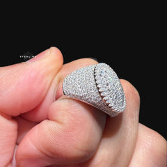 Moissanite Upside Down Pointer Mens Ring