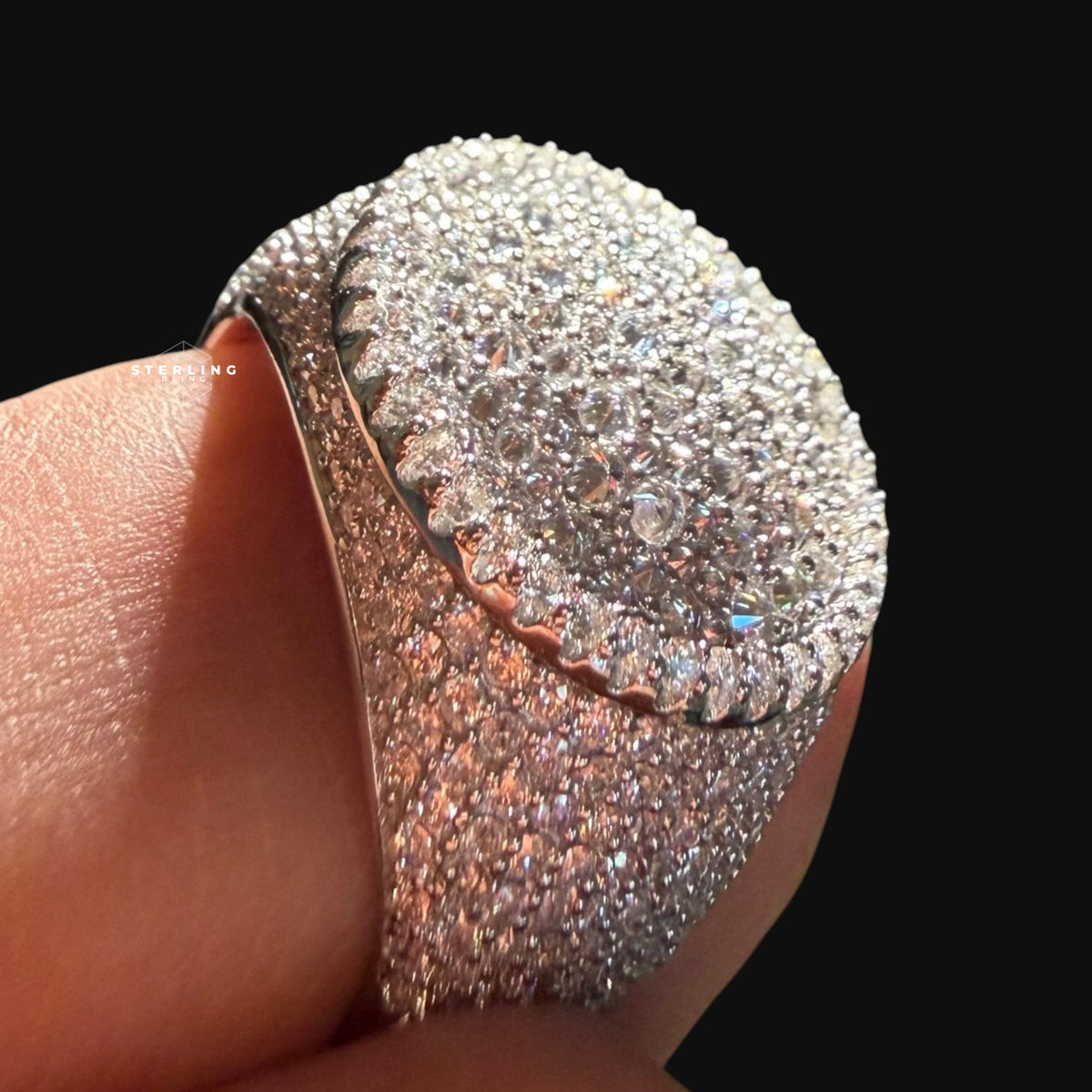 Moissanite Upside Down Pointer Mens Ring