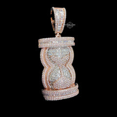 Moissanite Hour Glass Pendant Rose Gold