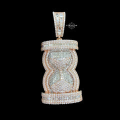 Moissanite Hour Glass Pendant Rose Gold
