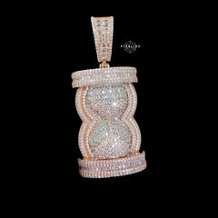 Moissanite Hour Glass Pendant Rose Gold