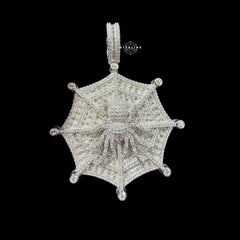 Moissanite Spider Web Pendant
