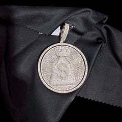 Moissanite Spinning Money Bag Pendant