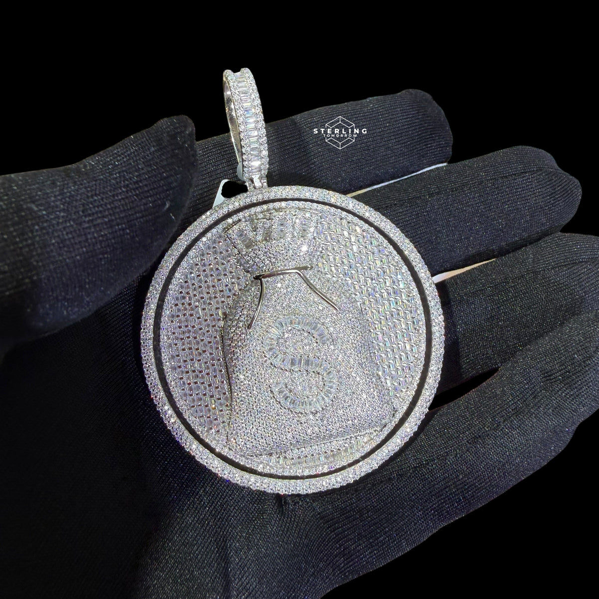Moissanite Spinning Money Bag Pendant