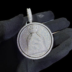 Moissanite Spinning Money Bag Pendant