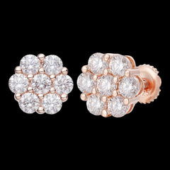 9mm Rose Moissanite Daisy Earrings
