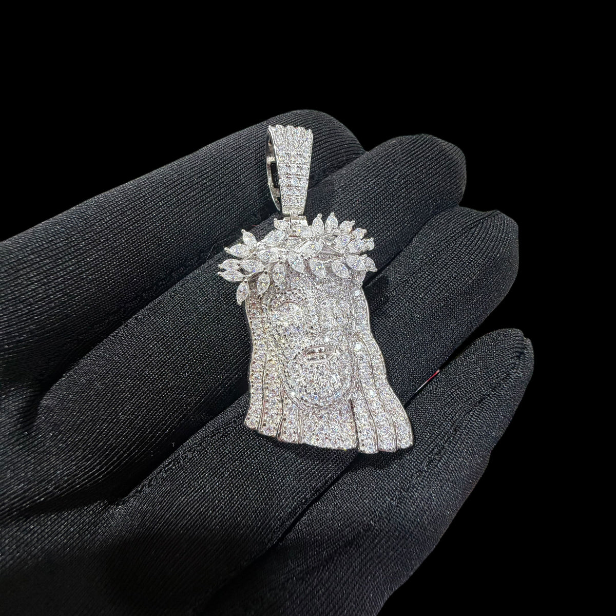 Moissanite Marquis Thorns Jesus Pendant