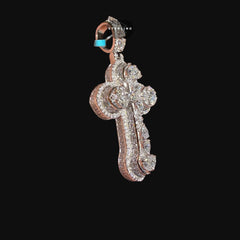 Moissanite Small Pear Cut Cross Pendant