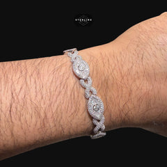 Moissanite Marquis Evil Eye Infinity Bracelet 6mm 8"