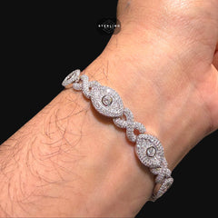 Moissanite Marquis Evil Eye Infinity Bracelet 6mm 8"