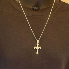 Moissanite Baguette Cross Pendant