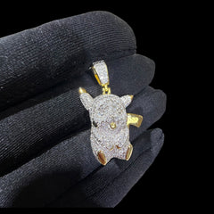 Moissanite Cartoon Mouse Pendant