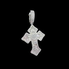 Moissanite Baguette Center Stone Cross