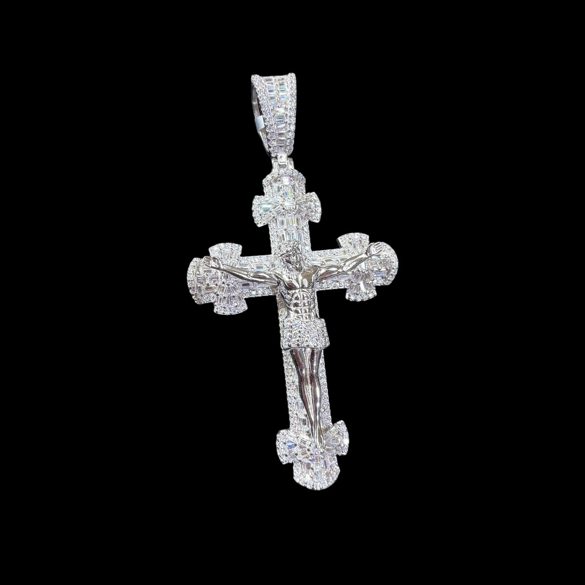 Moissanite Cross Crucifix Pendant