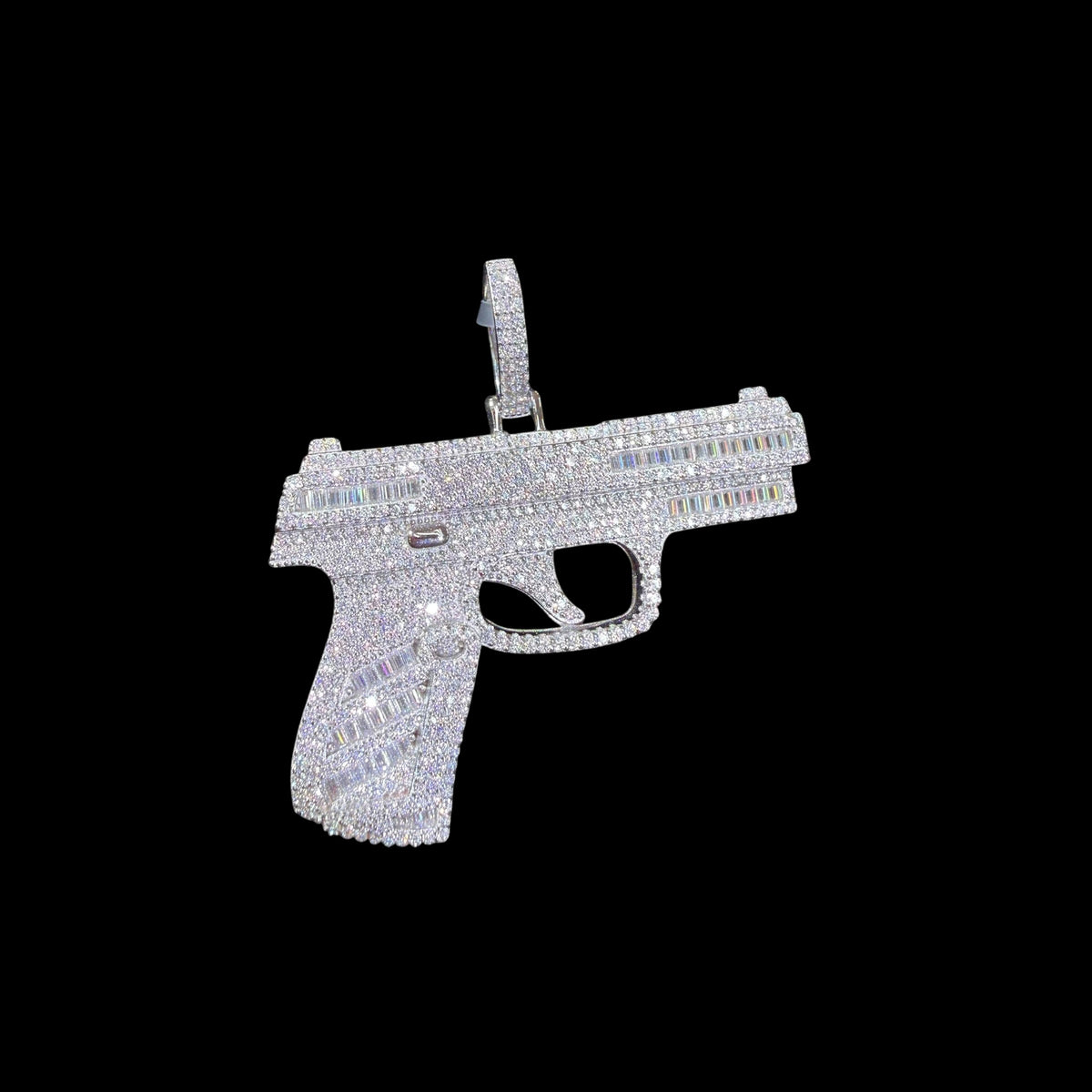 Moissanite Iced Gun Pendant