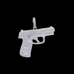 Moissanite Iced Gun Pendant