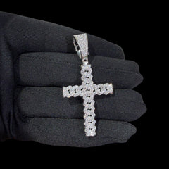 Moissanite Cuban-Link Cross