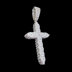 Moissanite Pear Cut Cross Pendant
