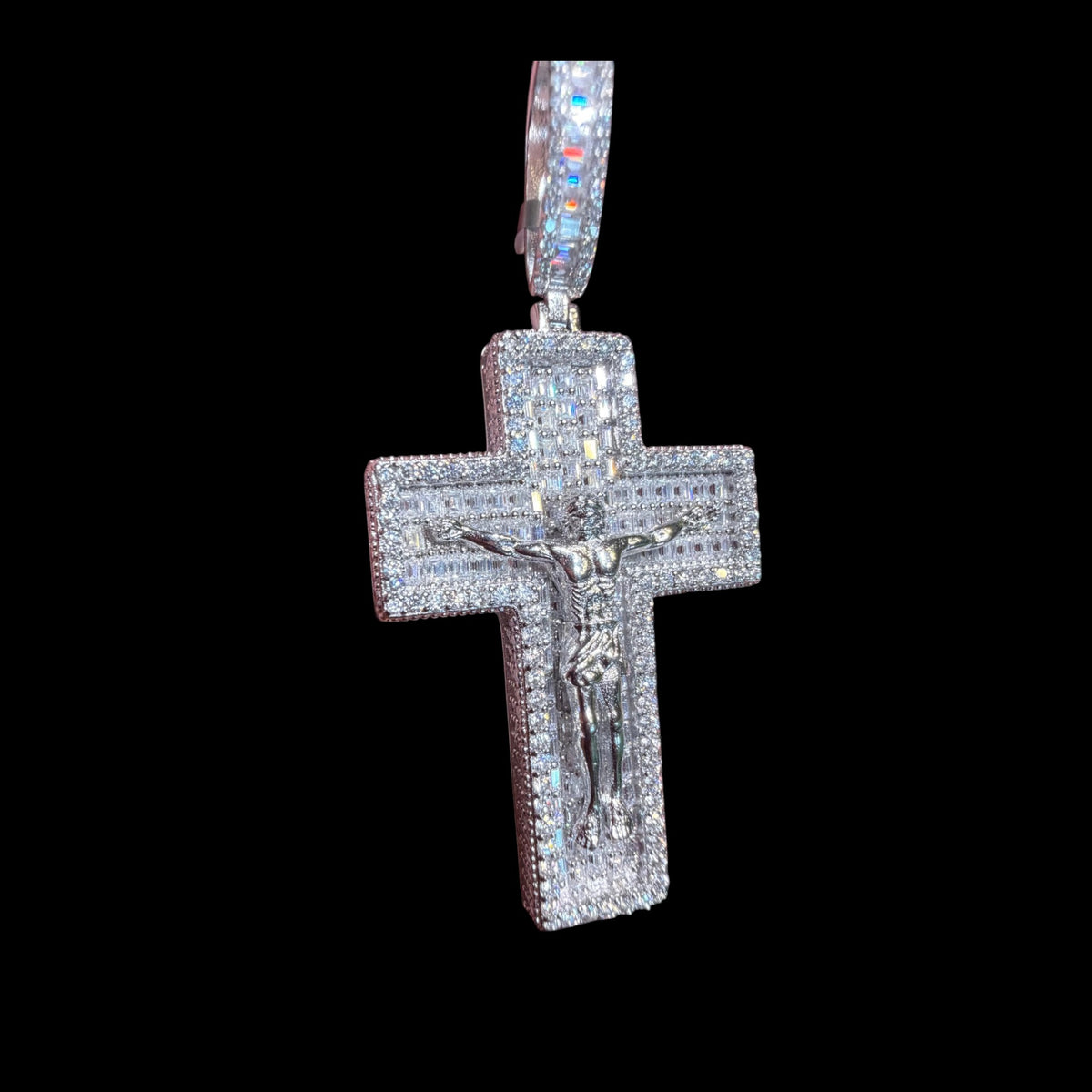 Moissanite Jesus Cross Crucifix Pendant