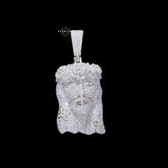 Moissanite Jesus Flower Pendant + Rope Chain