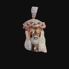 Moissanite Rose Jesus Pendant