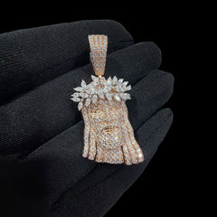 Moissanite Marquis Thorns Rose Jesus Pendant