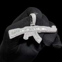 Moissanite AK Rifle Pendant