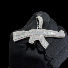 Moissanite AK Rifle Pendant