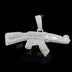 Moissanite AK Rifle Pendant