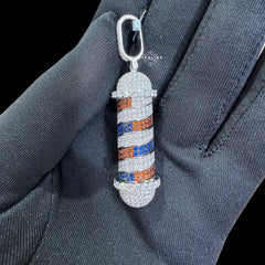 Moissanite Barber Pole Pendant