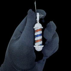 Moissanite Barber Pole Pendant