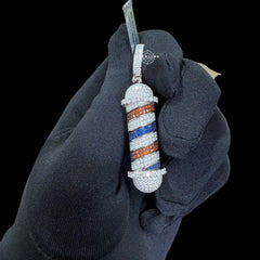 Moissanite Barber Pole Pendant