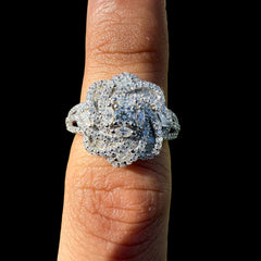 3.6 CTW Moissanite Ladies Flower Cocktail Ring