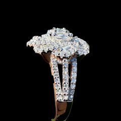 3.6 CTW Moissanite Ladies Flower Cocktail Ring
