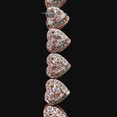 Moissanite Heart Bracelet 7mm 7"