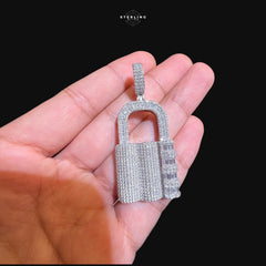 Moissanite Lock Pendant