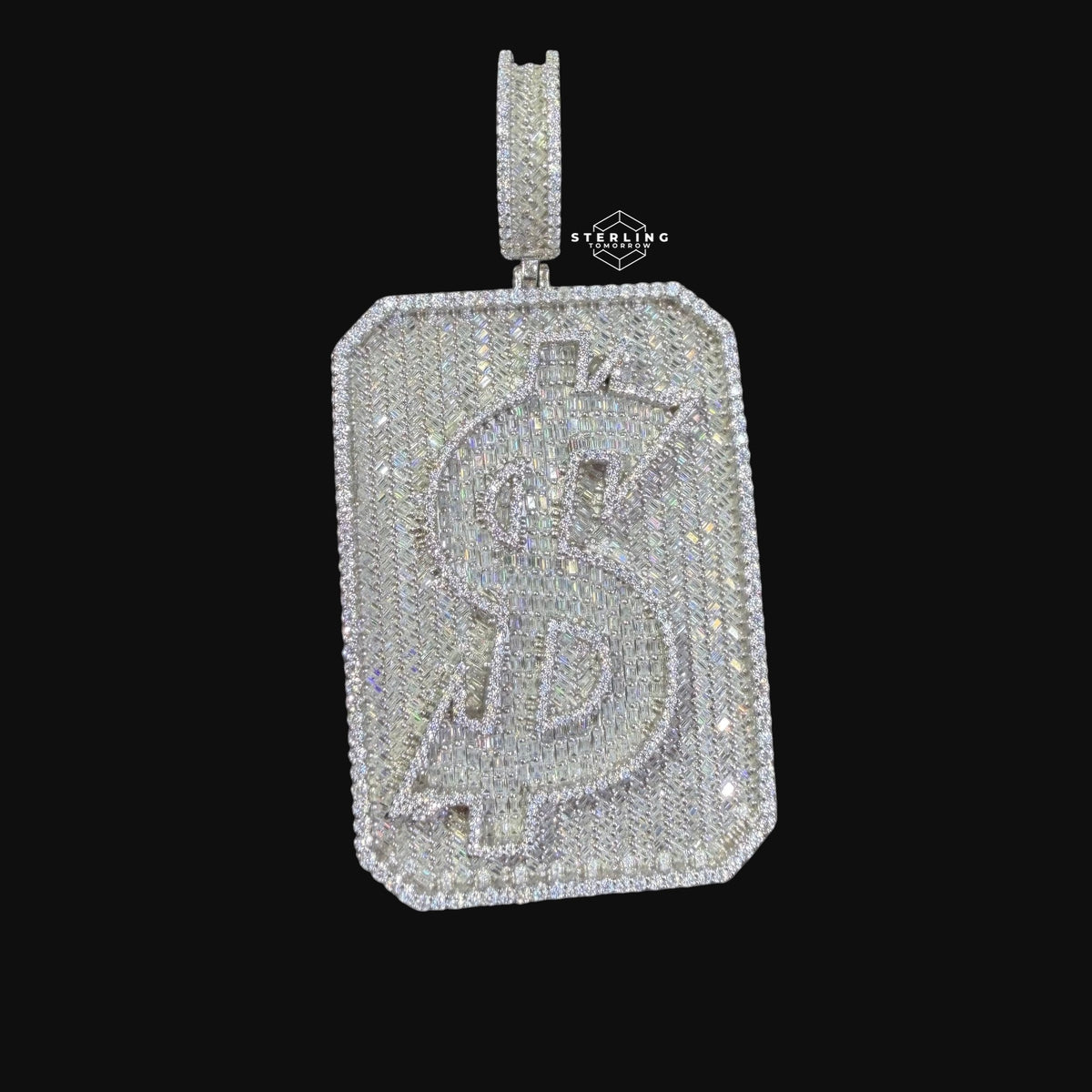 Moissanite Money Dog Tag Pendant
