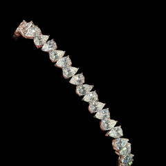 Moissanite Pear Tennis Bracelet 925 Sterling Silver Teardrop 7"