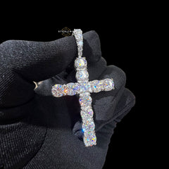 Moissanite Tennis Cross Pendant