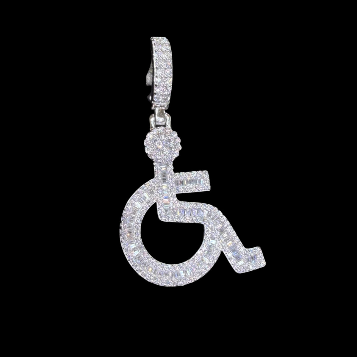 Moissanite Wheelchair Pendant