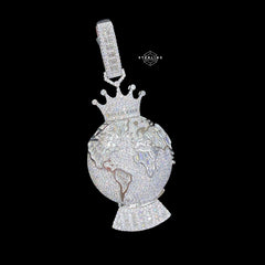 Moissanite World Globe Pendant
