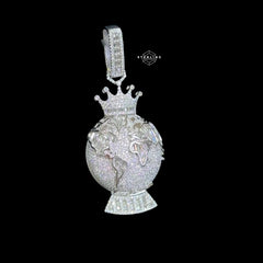 Moissanite World Globe Pendant