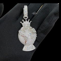 Moissanite World Globe Pendant
