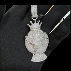 Moissanite World Globe Pendant