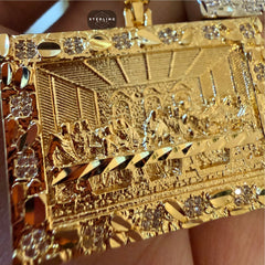 Nugget Diamond Cut Last Supper Pendant