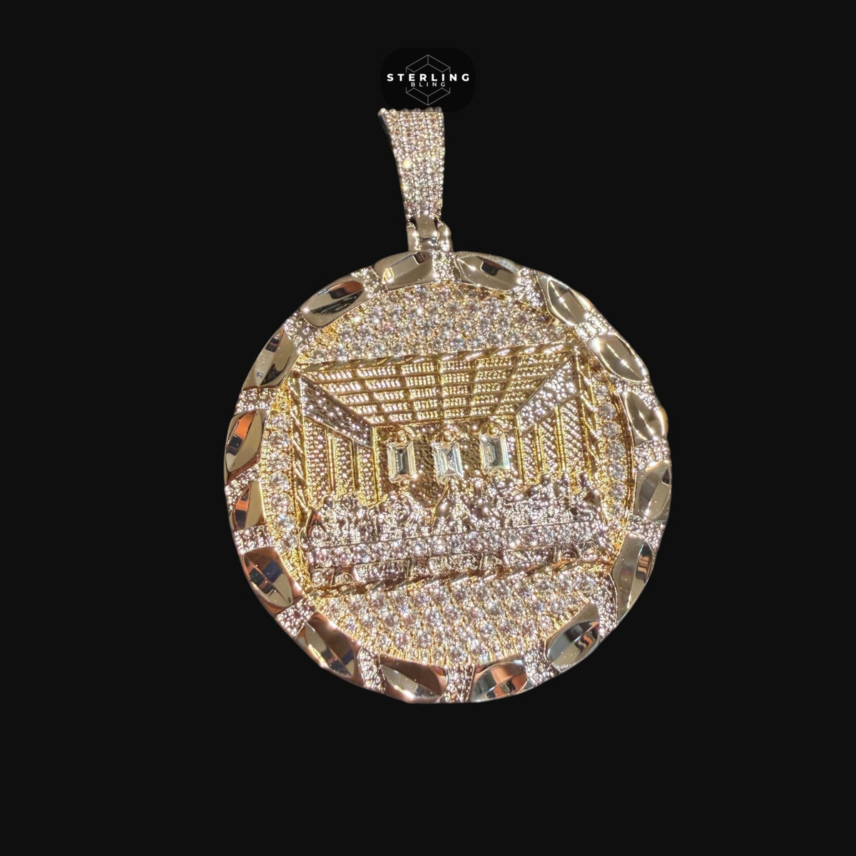 Nugget Iced Out Gold Last Supper Pendant