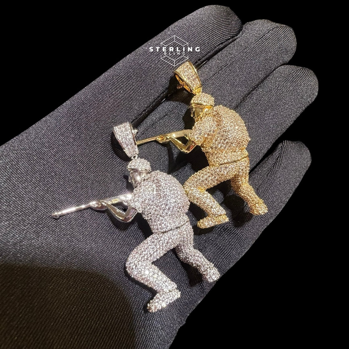 Iced Out Soldier Pendant + Rope Chain