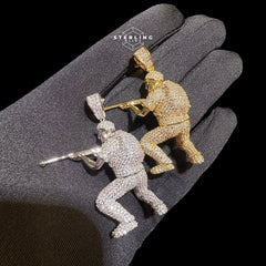Iced Out Soldier Pendant + Rope Chain