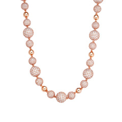 Moissanite Rose Snowball Bead Chain 22"