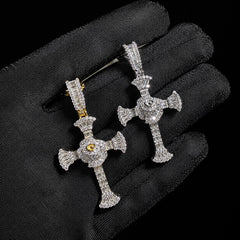 Moissanite Baguette Cross Pendant
